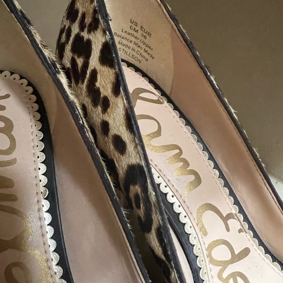 NEW Sam Edelman Leopard Print Heels - Picture 7 of 8